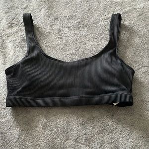 Black Scoop Neck Bikini Top